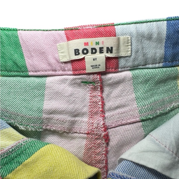 Mini Boden rainbow striped shorts size 8Y - Picture 3 of 4